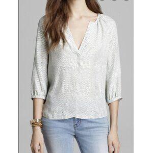 Joie Coralee Silk V Neck 3/4 Sleeve Blouse Top XS